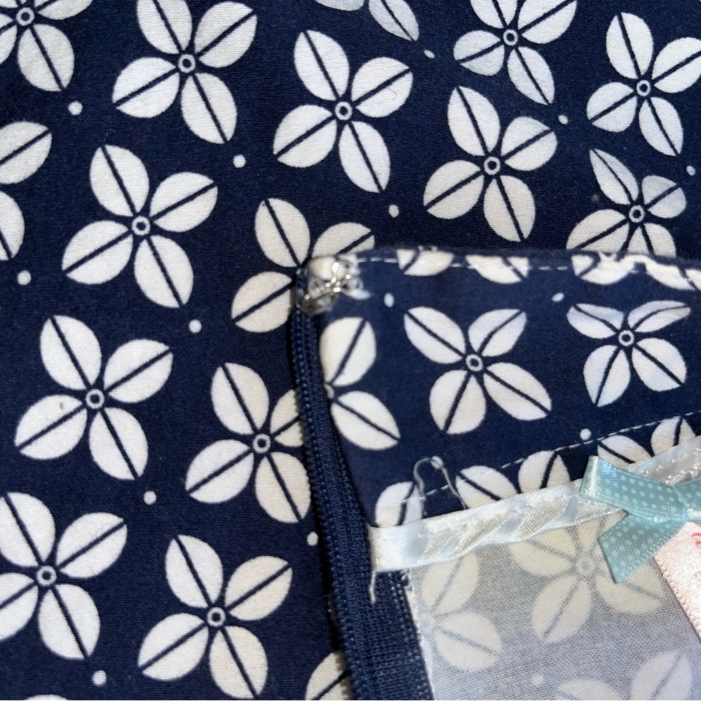 DownEast Blue and White A-Line Skirt Knee-Length (1-140) - Picture 10 of 13